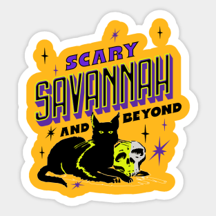 Scary Savannah Black Cat! Sticker